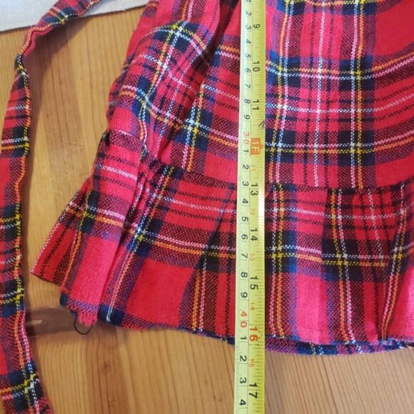 Baby Girl Vintage Red Plaid Dress Holiday 80s 70s Cottagecore Boho Christmas - Picture 8 of 9